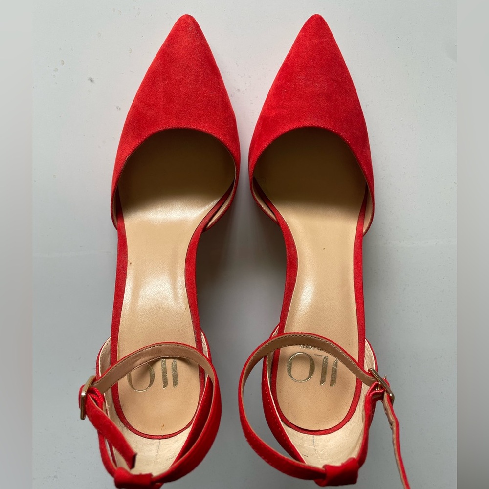 JLO Red Gannon Pumps